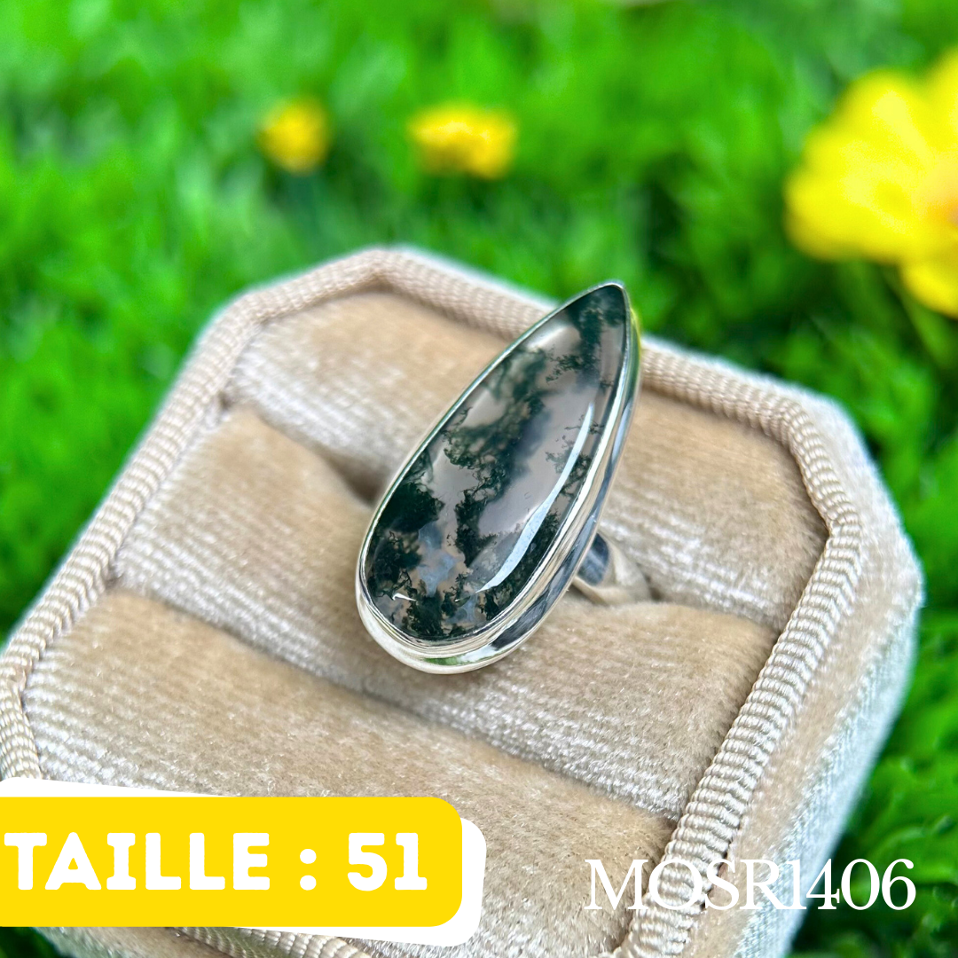 Bague argent Agate mousse