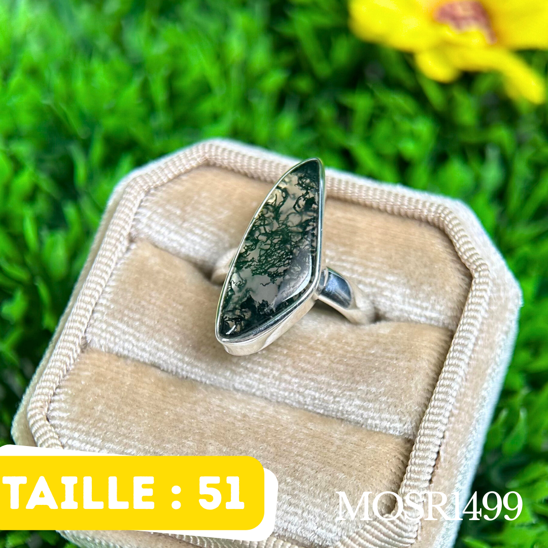 Bague argent Agate mousse