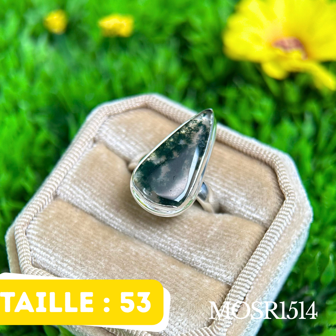Bague argent Agate mousse