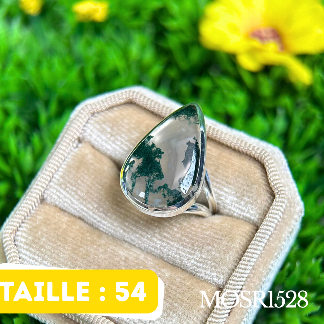 Bague argent Agate mousse