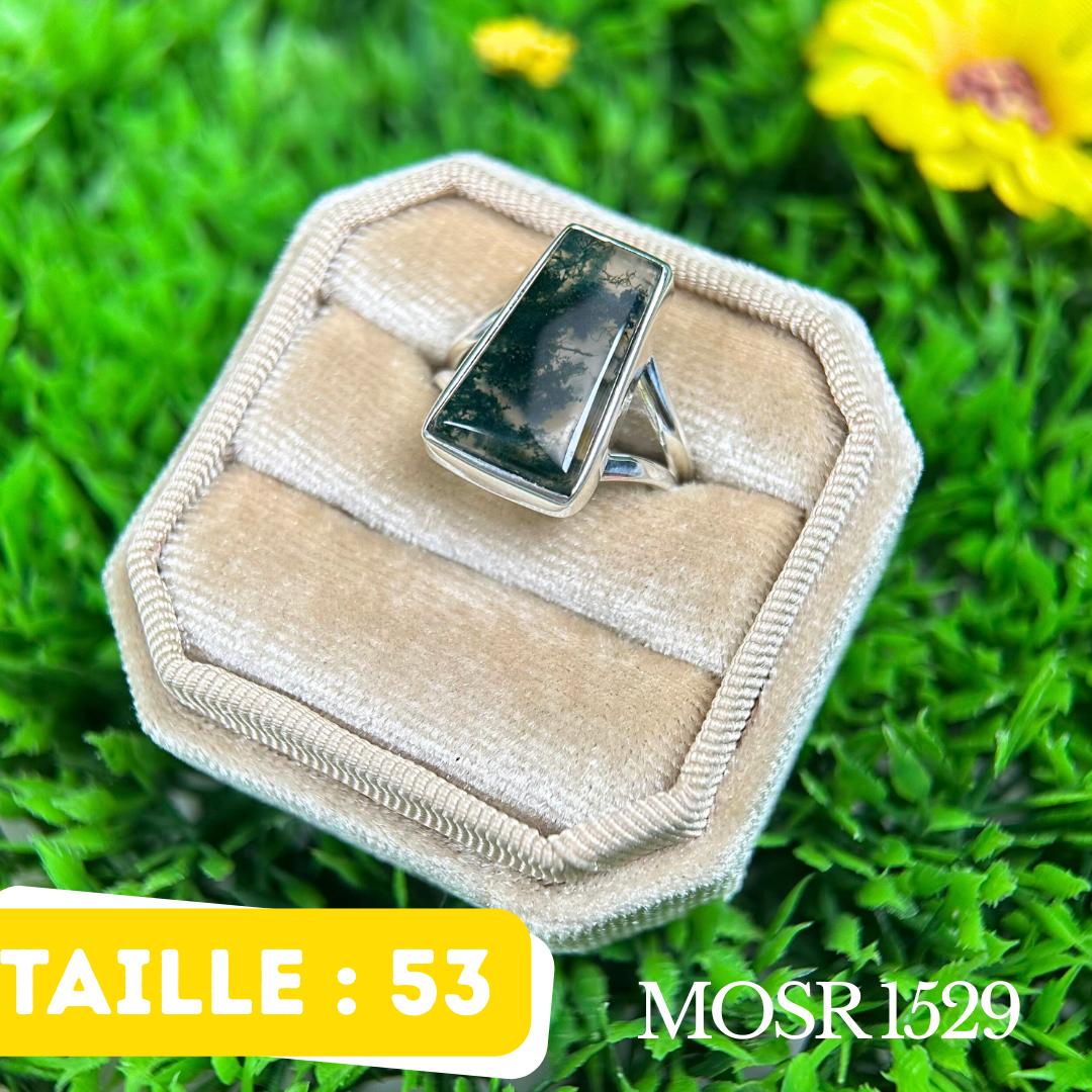 Bague Argent Agate mousse
