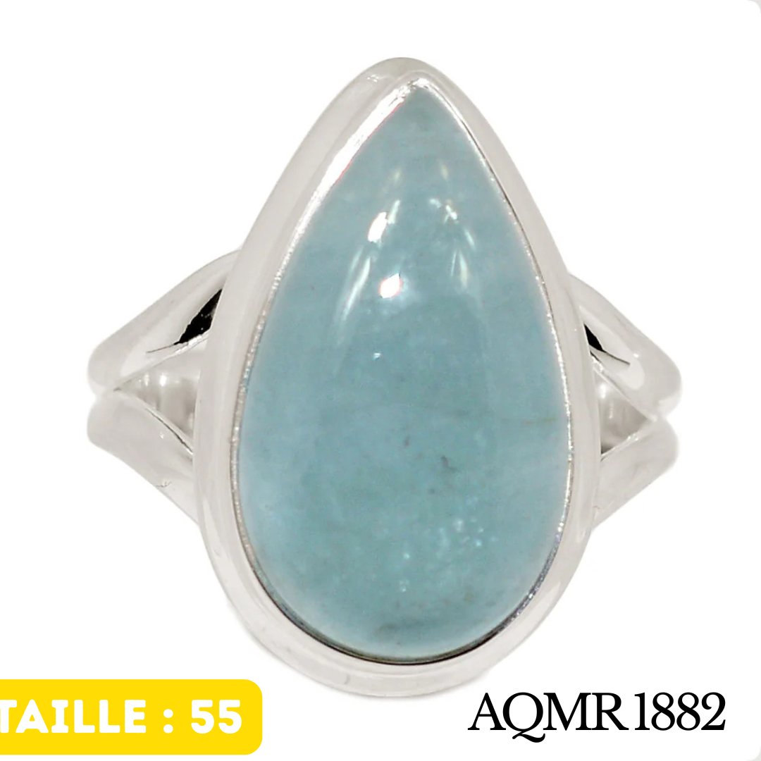Bague Argent Aigue marine