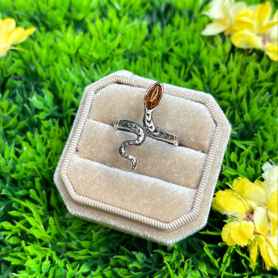 Bague Ambre Serpent