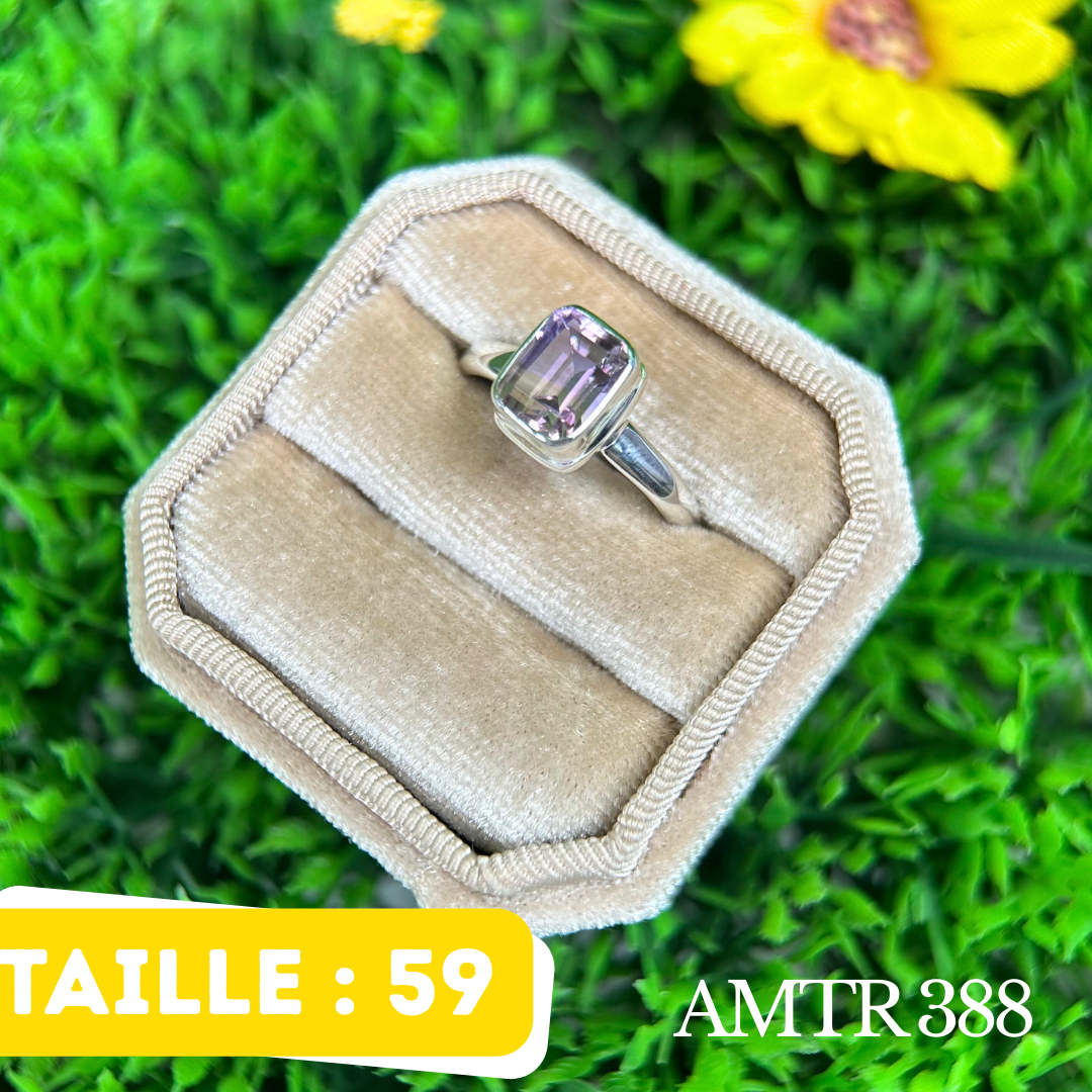Bague solitaire Argent Amétrine