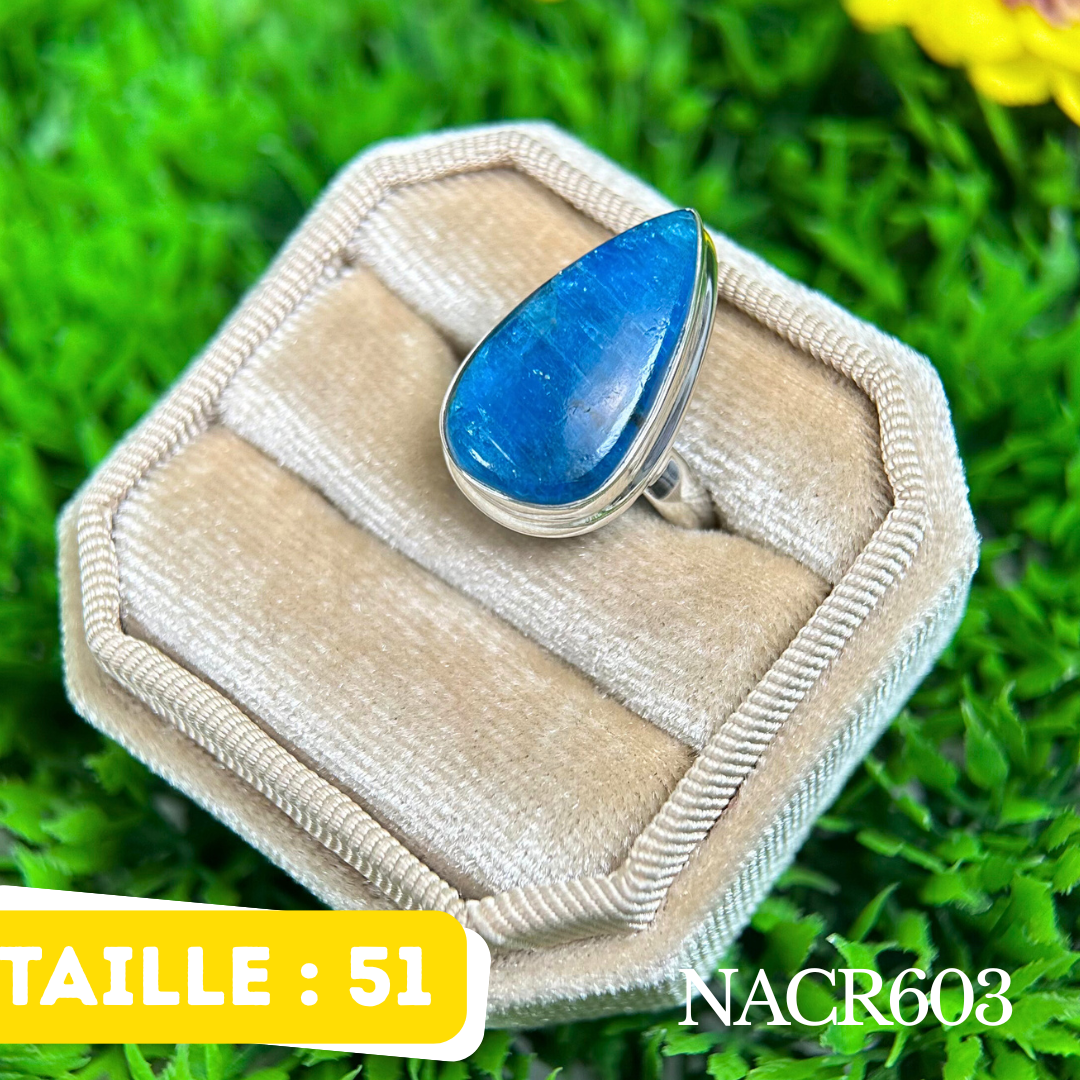 Bague Argent Apatite Néon