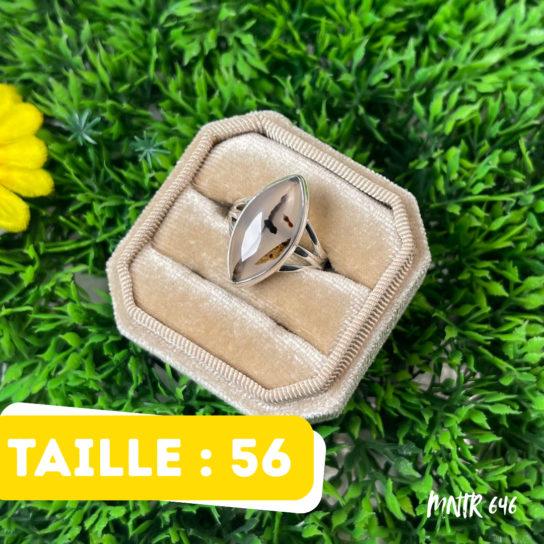 Bague Argent 925 Agate Montana