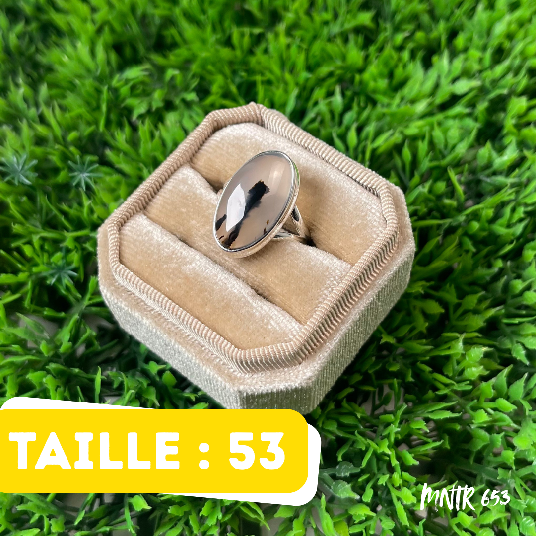 Bague Argent 925 Agate Montana