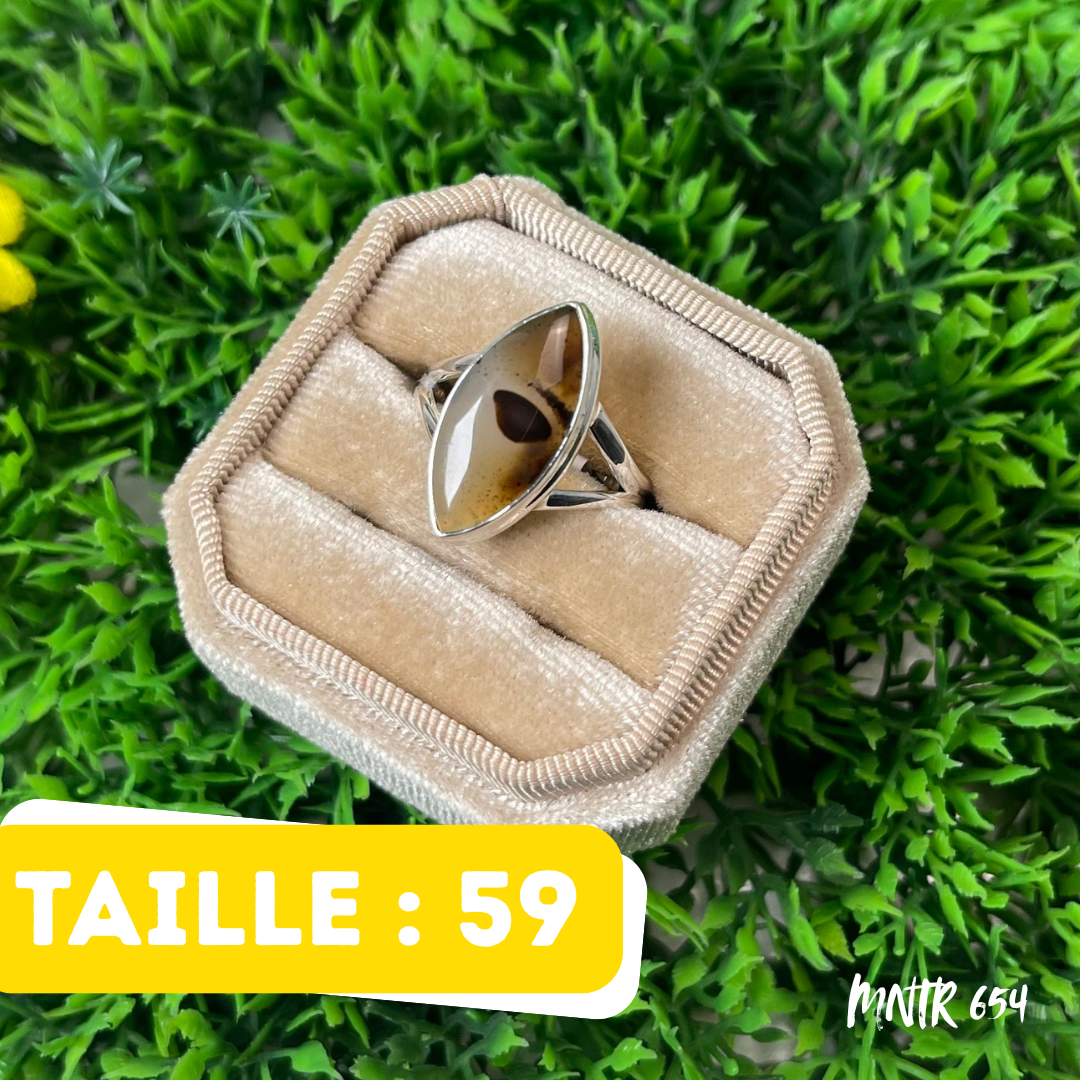 Bague Argent 925 Agate Montana