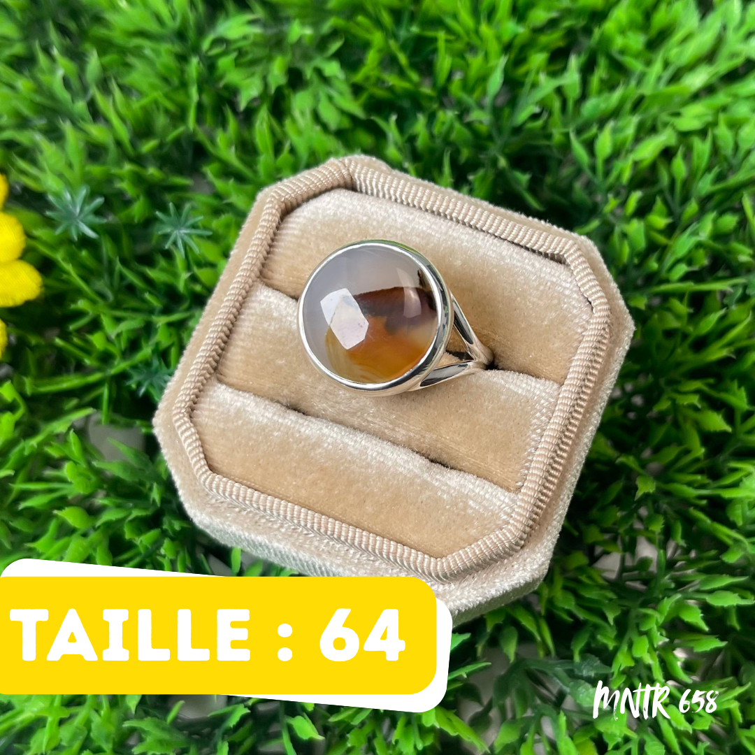 Bague Argent 925 Agate Montana