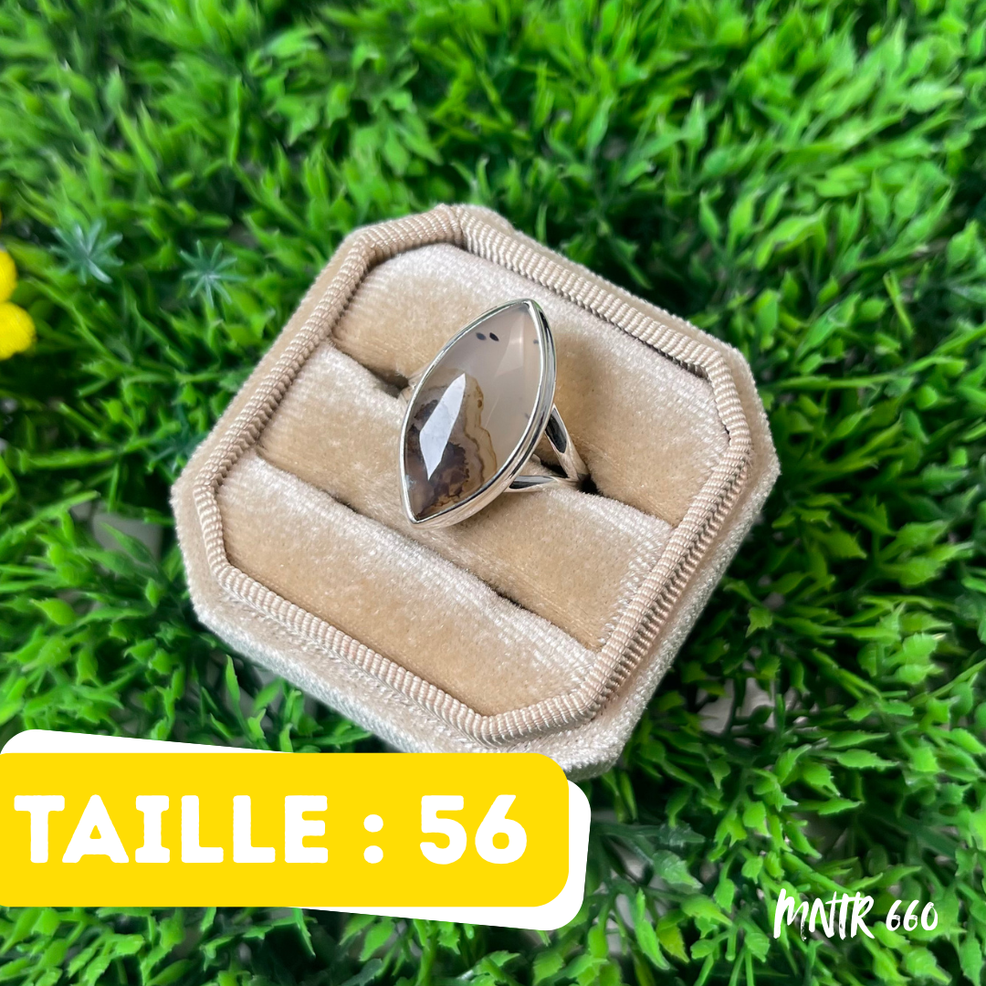 Bague Argent 925 Agate Montana