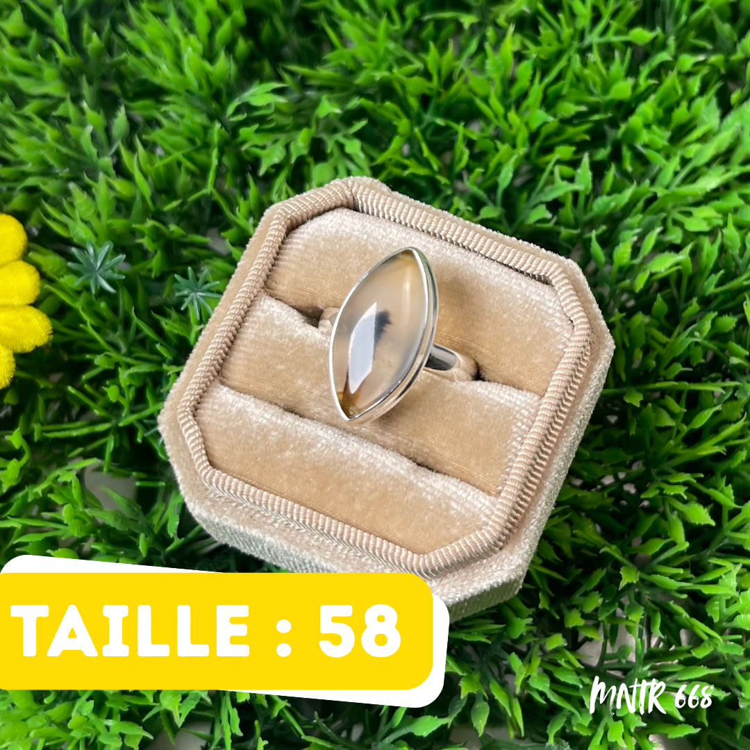 Bague Argent 925 Agate Montana