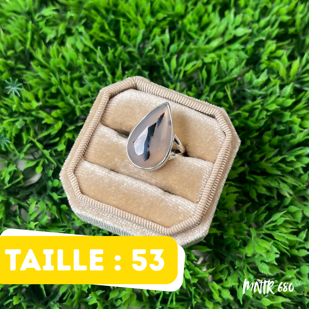 Bague Argent 925 Agate Montana