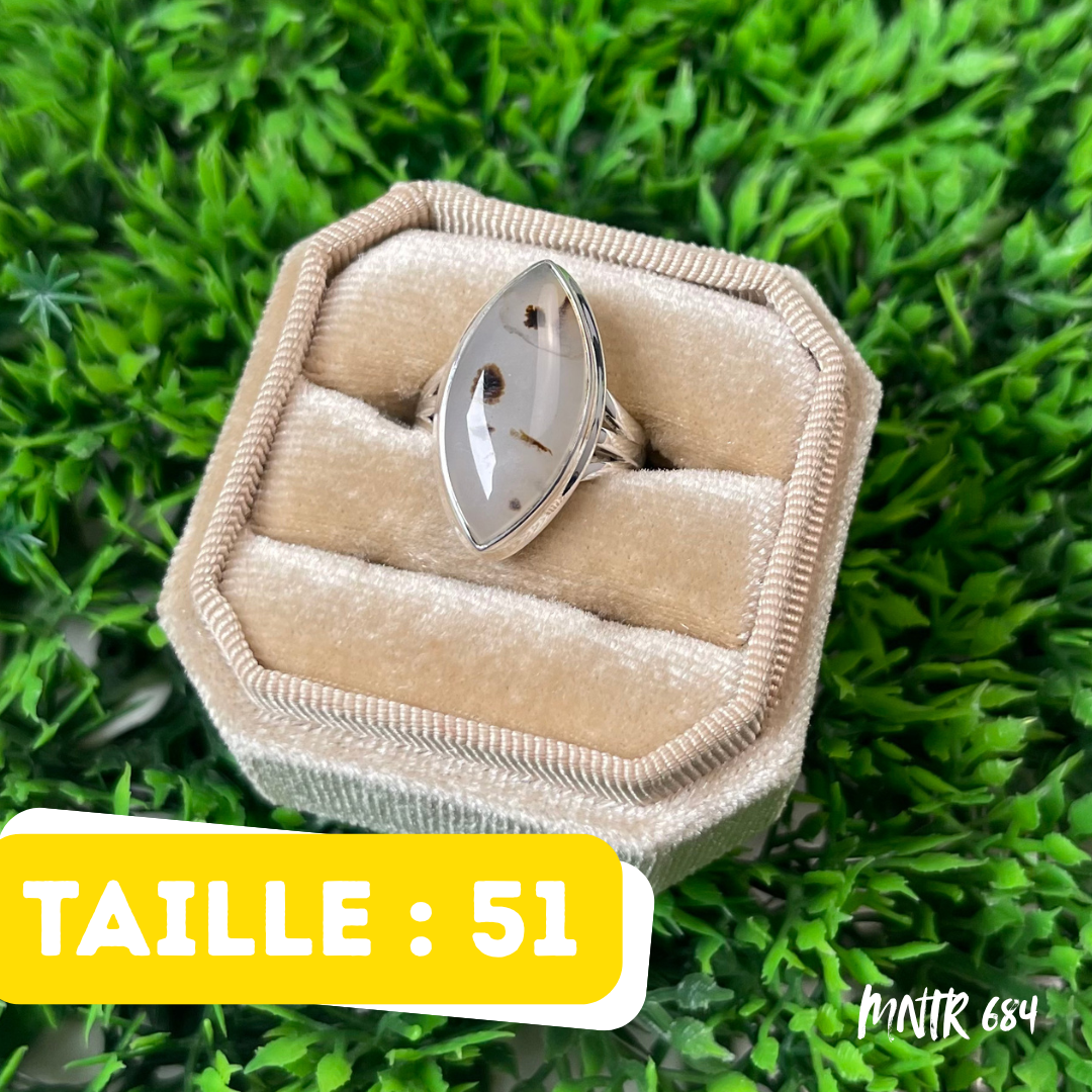 Bague Argent 925 Agate Montana