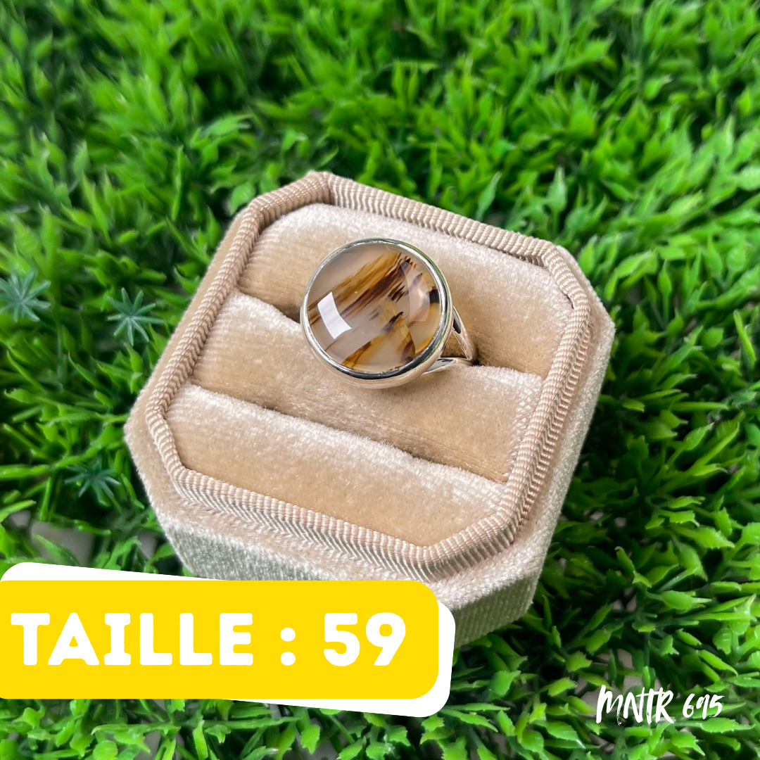 Bague Argent 925 Agate Montana