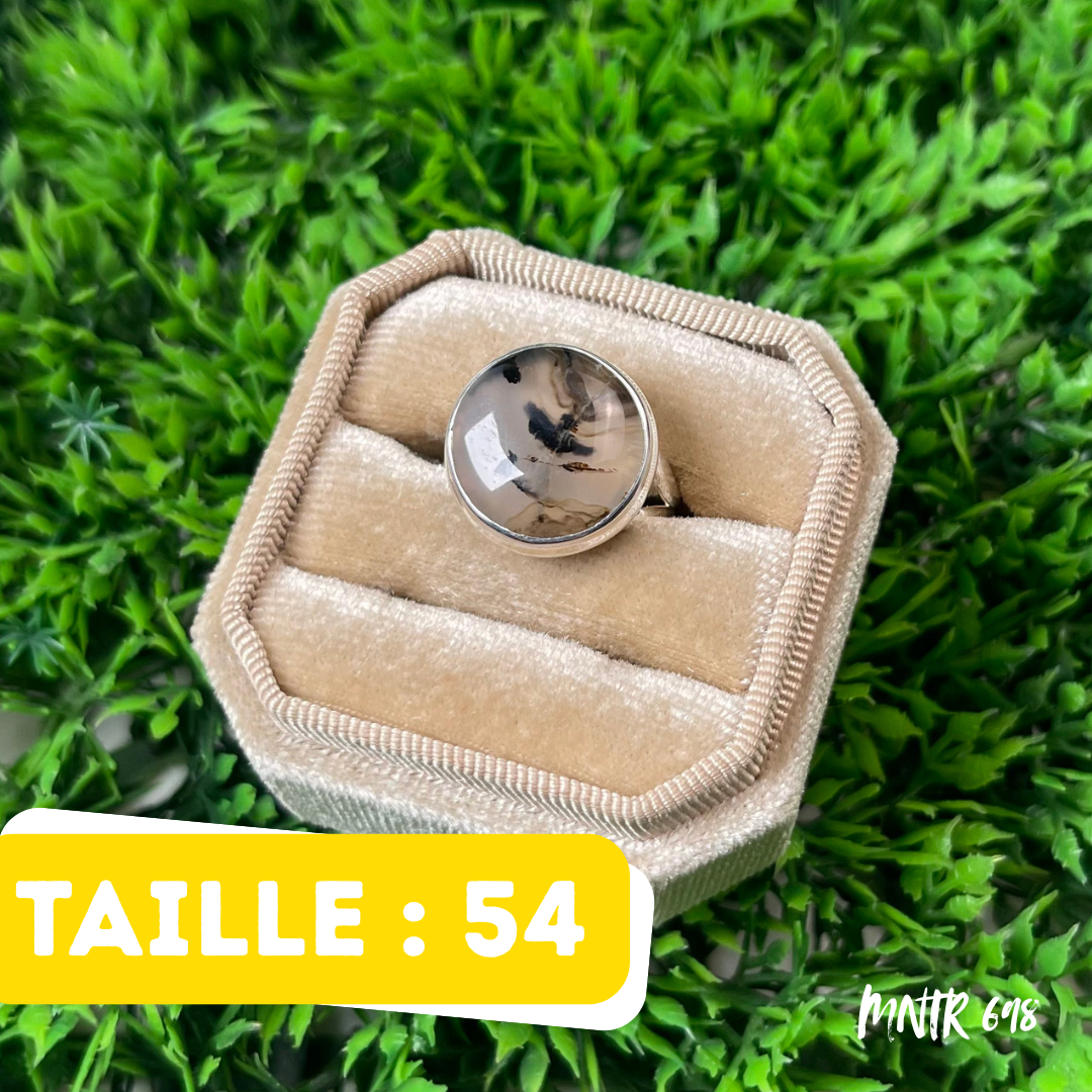 Bague Argent 925 Agate Montana