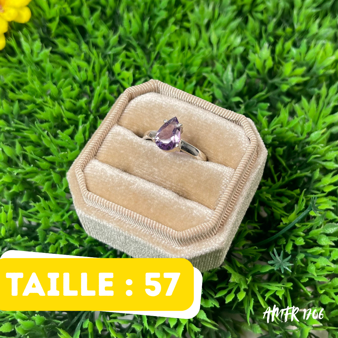 Bague Argent 925 Améthyste #AMFR 1706 - Bagues