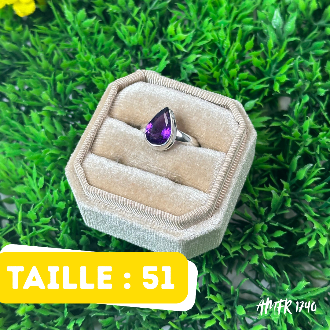 Bague Argent 925 Améthyste #AMFR 1740 - Bagues