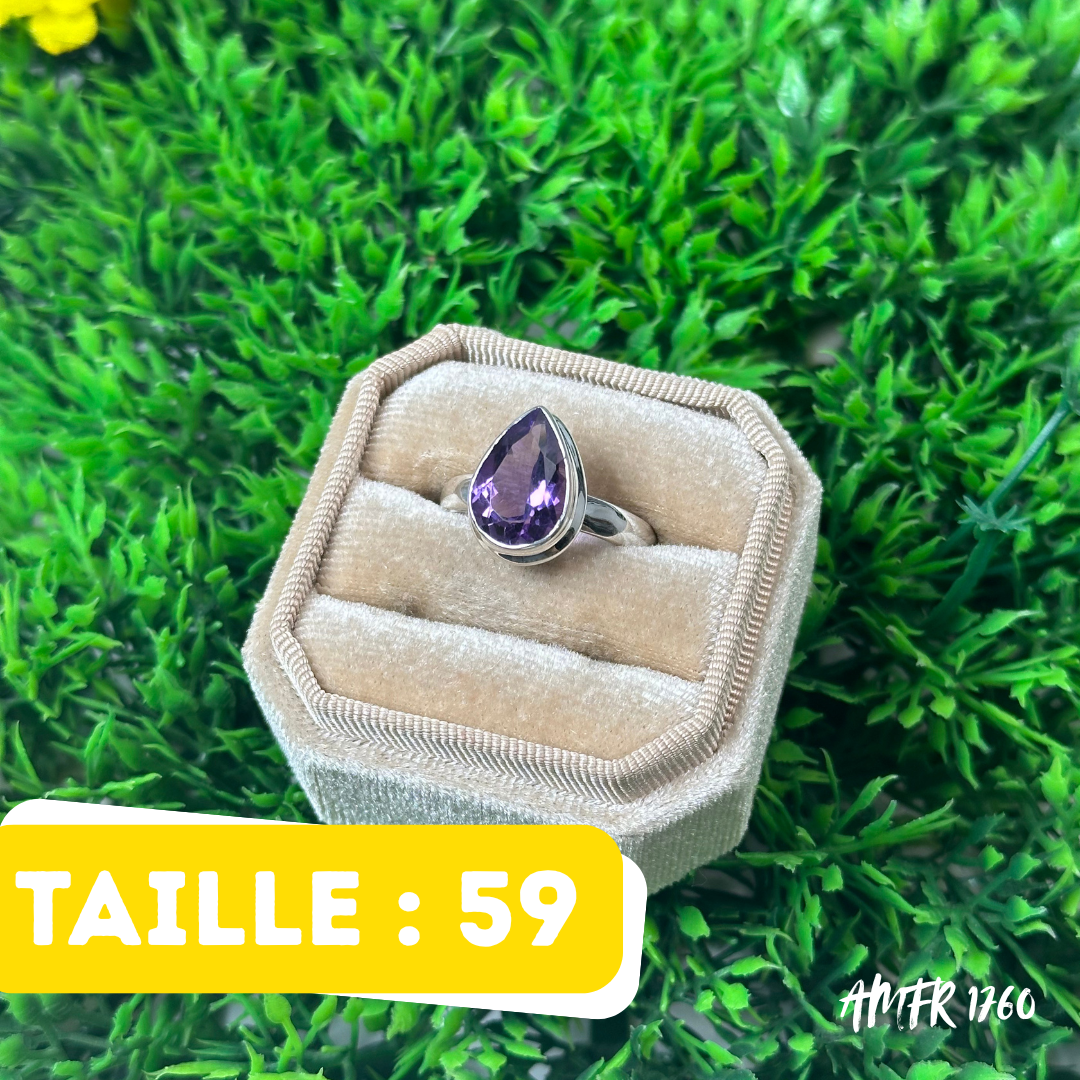 Bague Argent 925 Améthyste #AMFR 1760 - Bagues