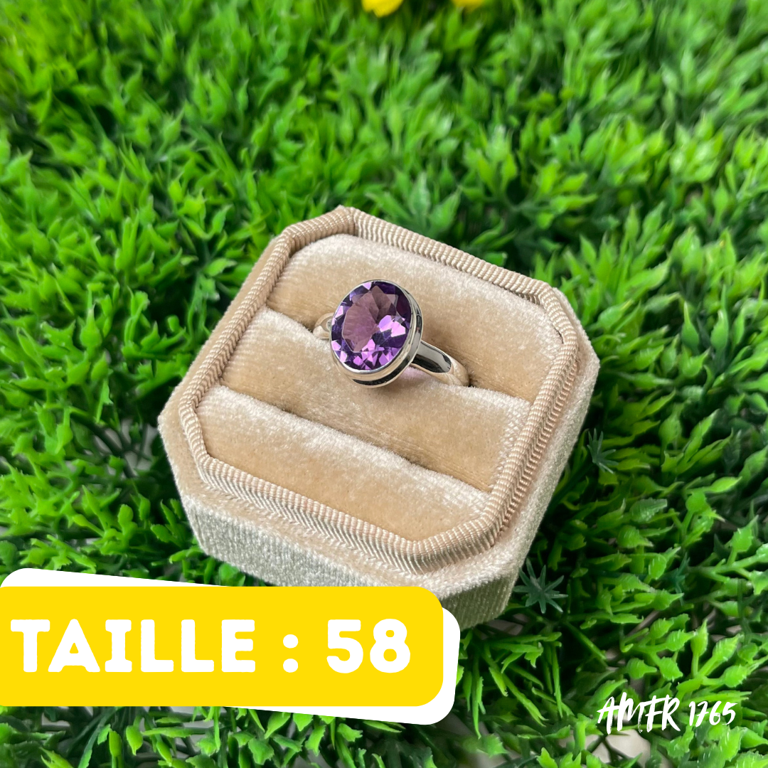 Bague Argent 925 Améthyste #AMFR 1765 - Bagues
