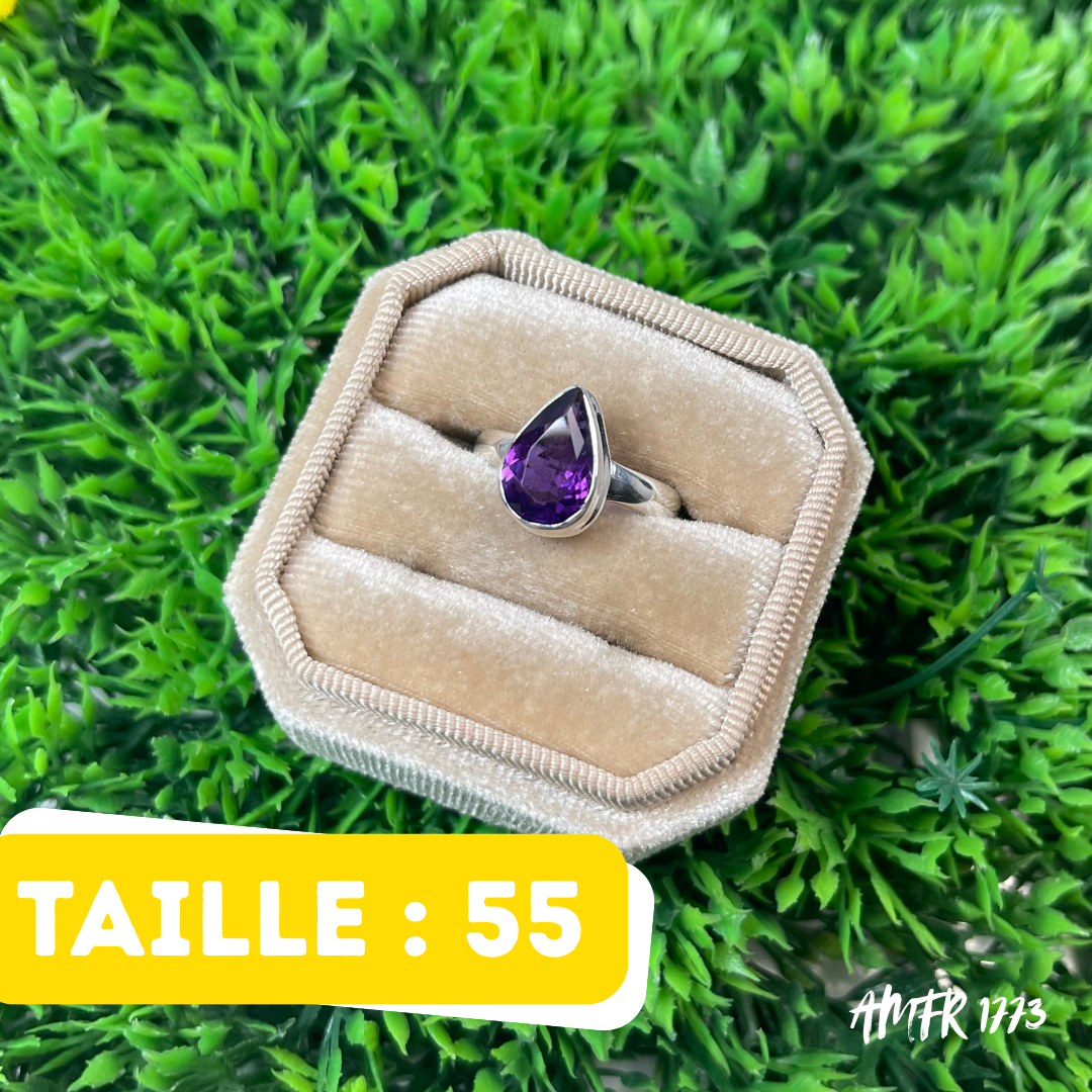 Bague Argent 925 Améthyste #AMFR 1773 - Bagues