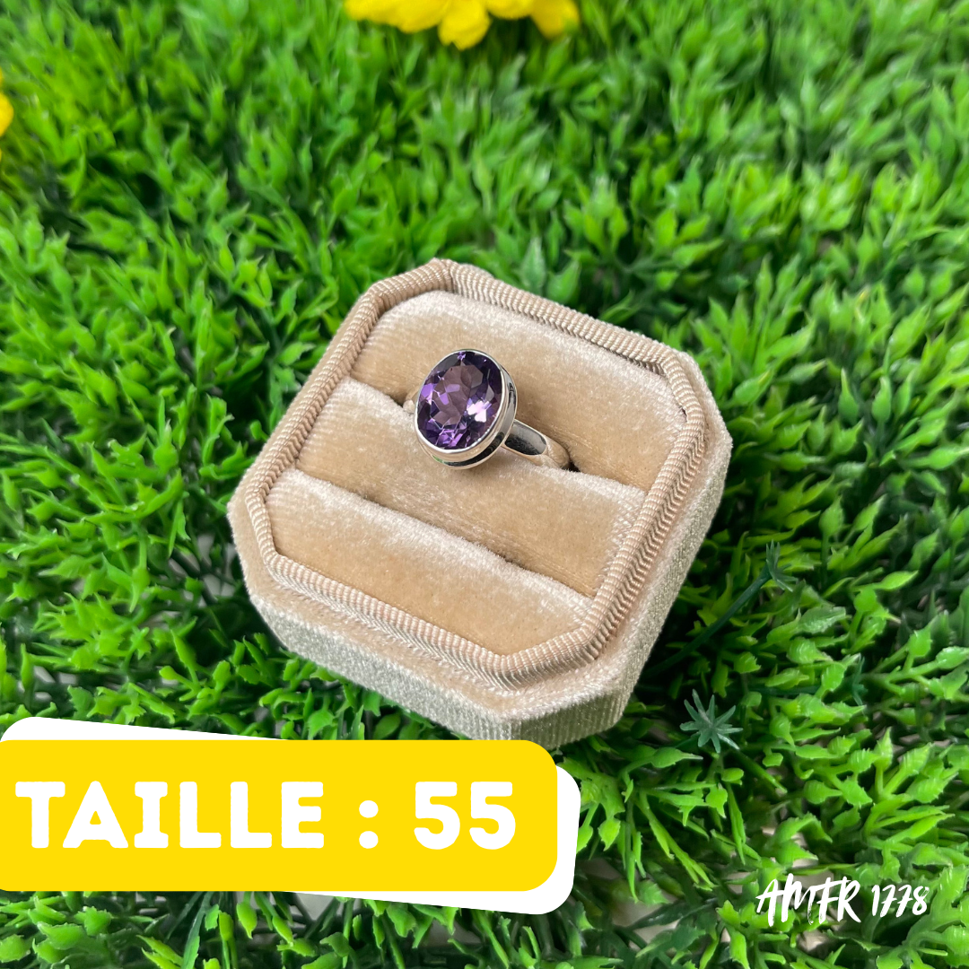 Bague Argent 925 Améthyste #AMFR 1778 - Bagues