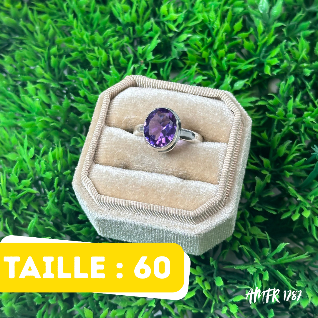 Bague Argent 925 Améthyste #AMFR 1787 - Bagues