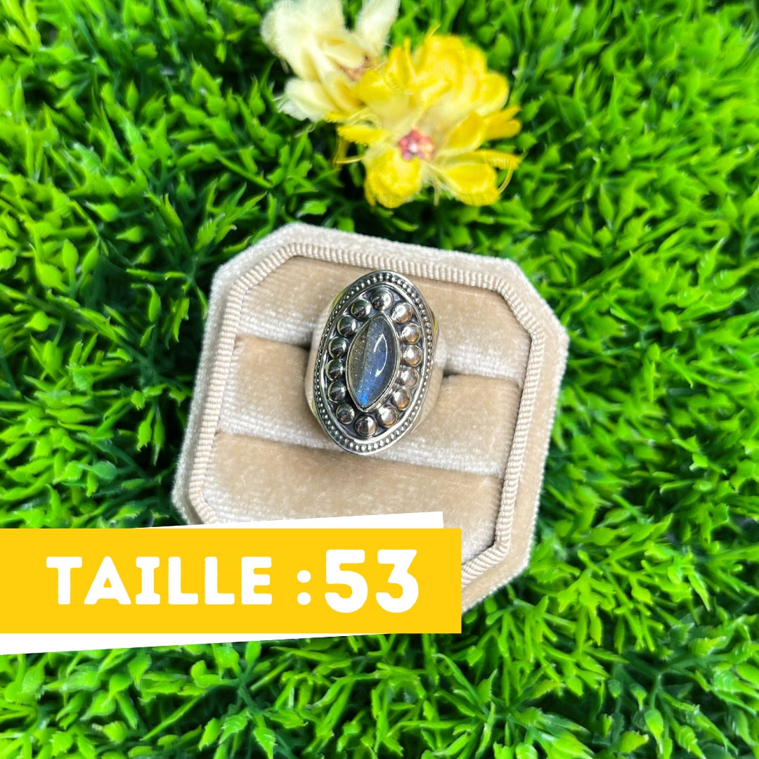 Bague Argent Labradorite Bluefire #102