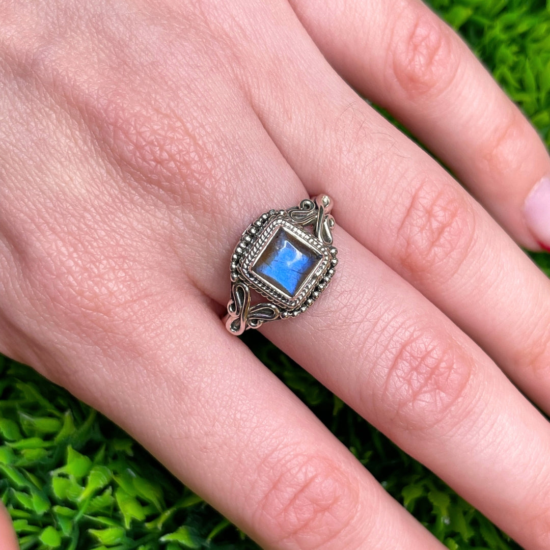 Bague Argent Labradorite Bluefire #106