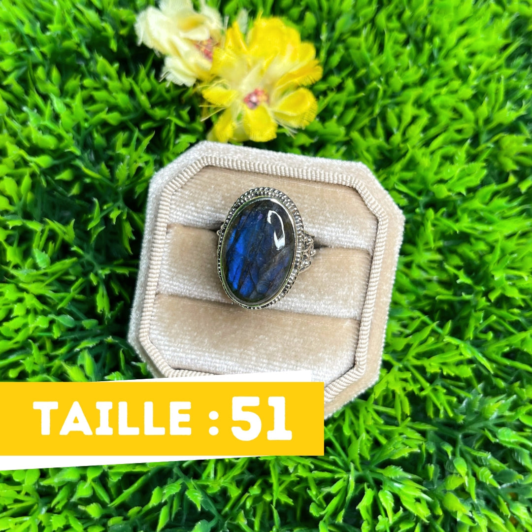 Bague Argent Labradorite Bluefire #107