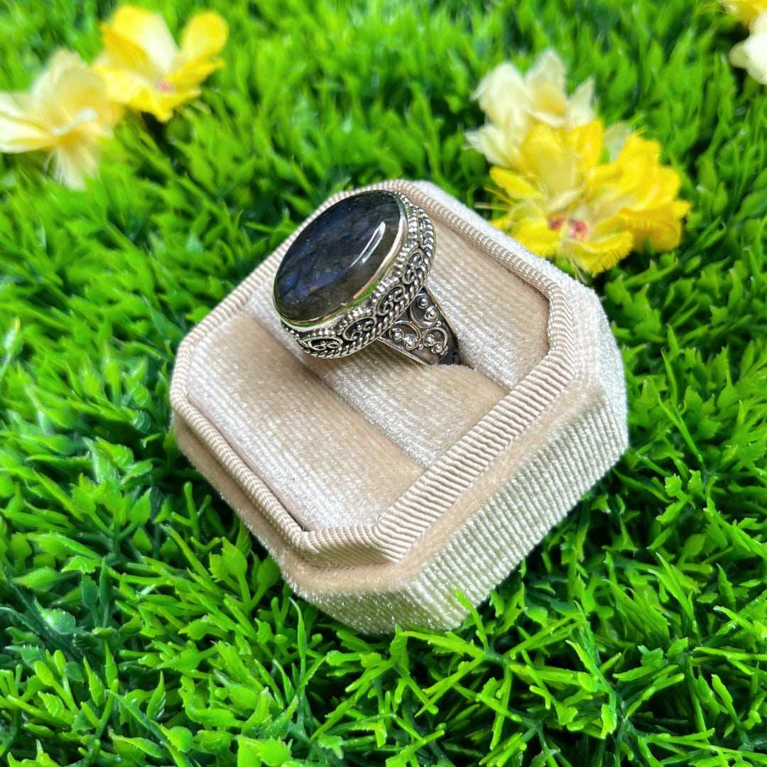 Bague Argent Labradorite Bluefire #107