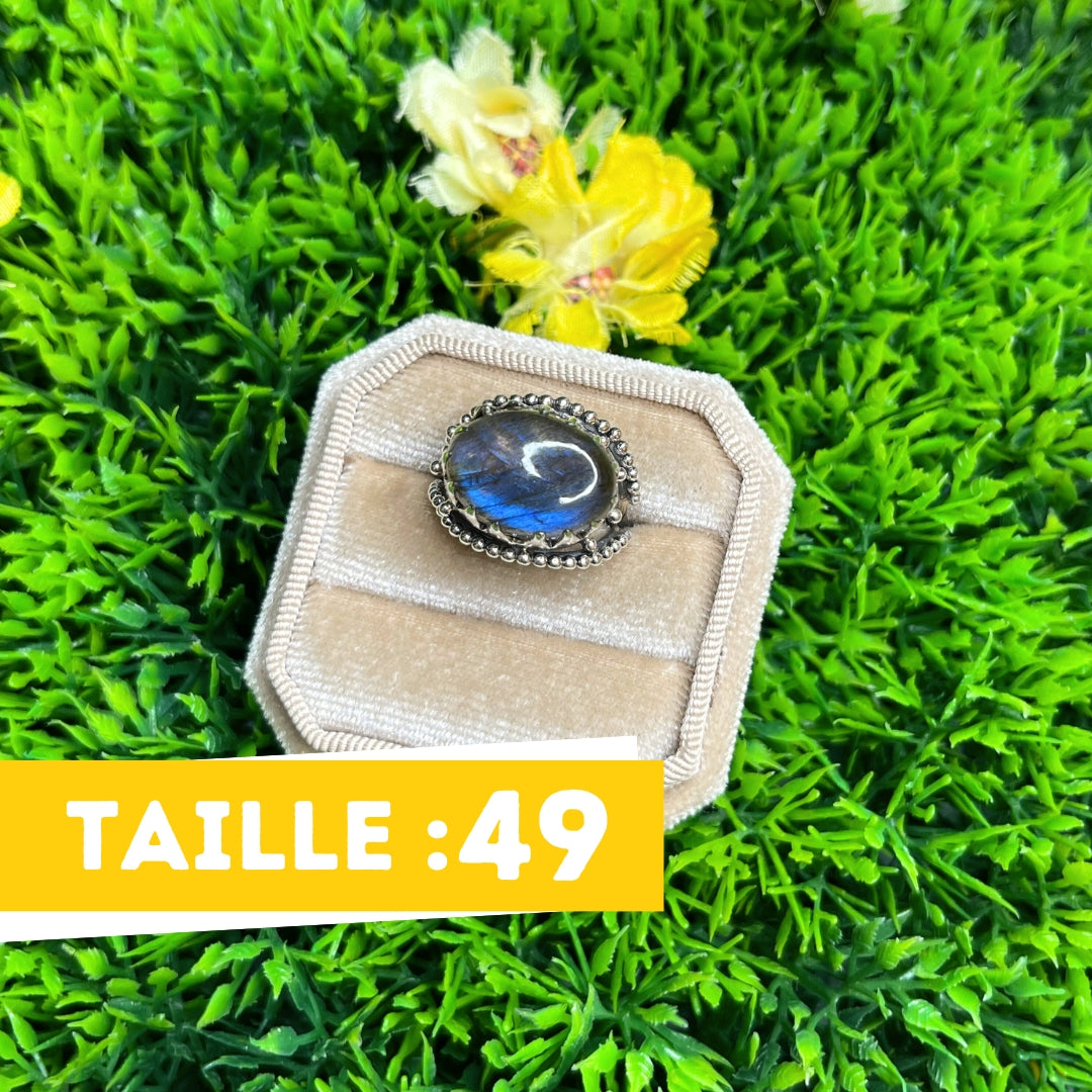 Bague Argent Labradorite Bluefire #110