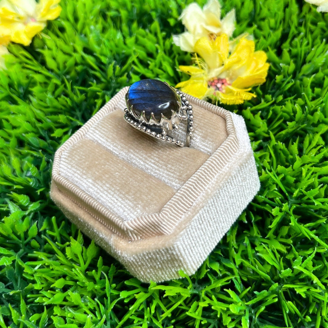 Bague Argent Labradorite Bluefire #110