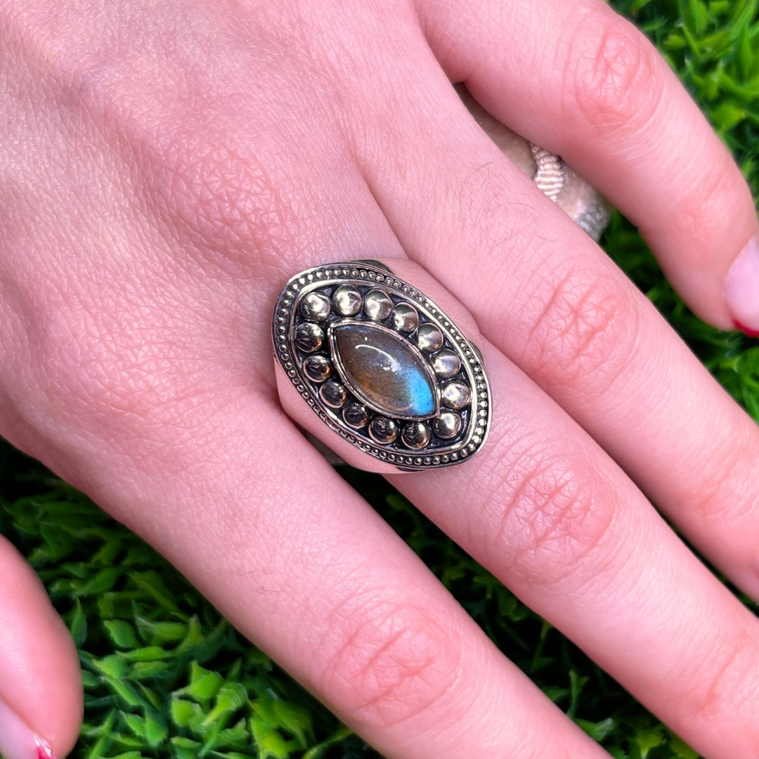 Bague Argent Labradorite Bluefire #111