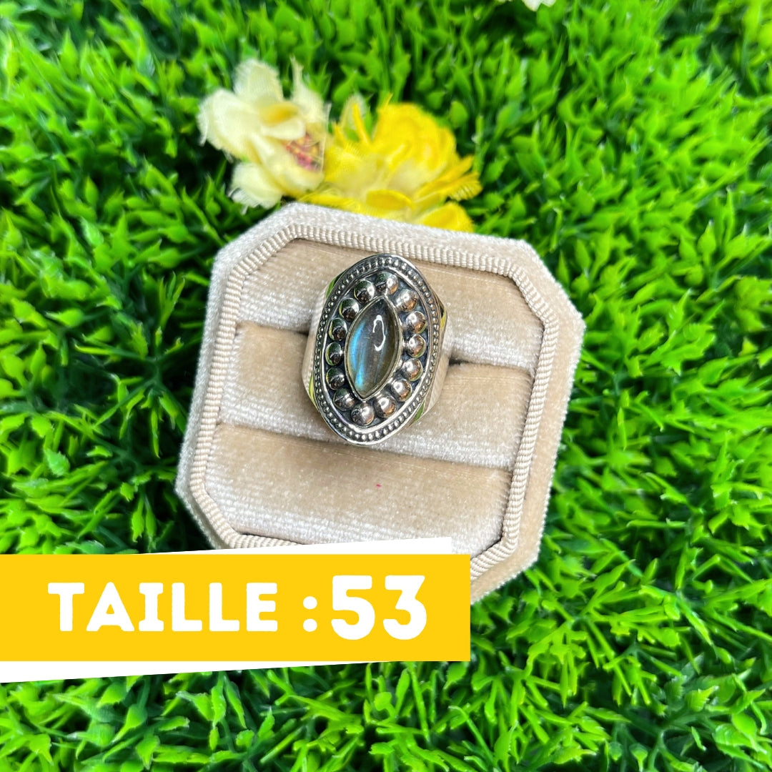 Bague Argent Labradorite Bluefire #118