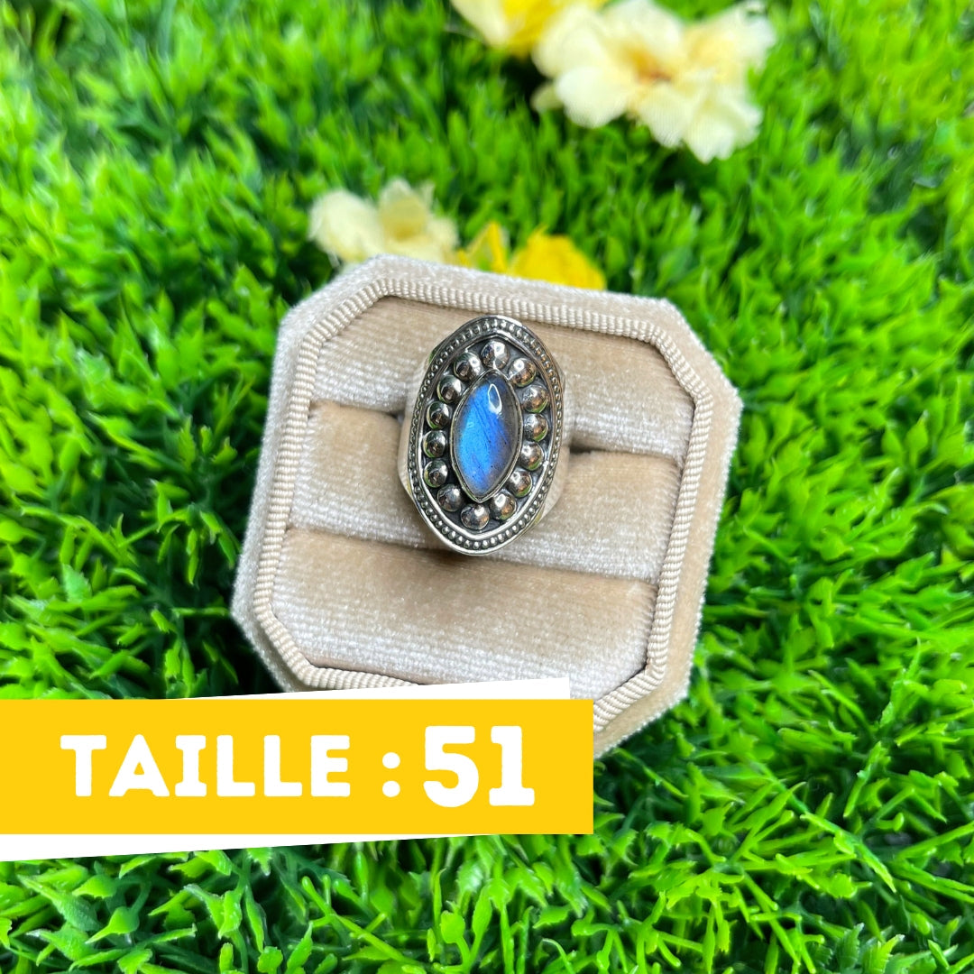 Bague Argent Labradorite Bluefire #121