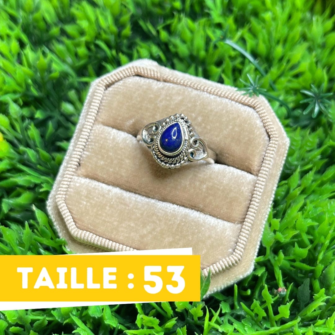 Bague argent 925 écailles lapis lazuli carré Bague argent 925 écailles lapis lazuli carré