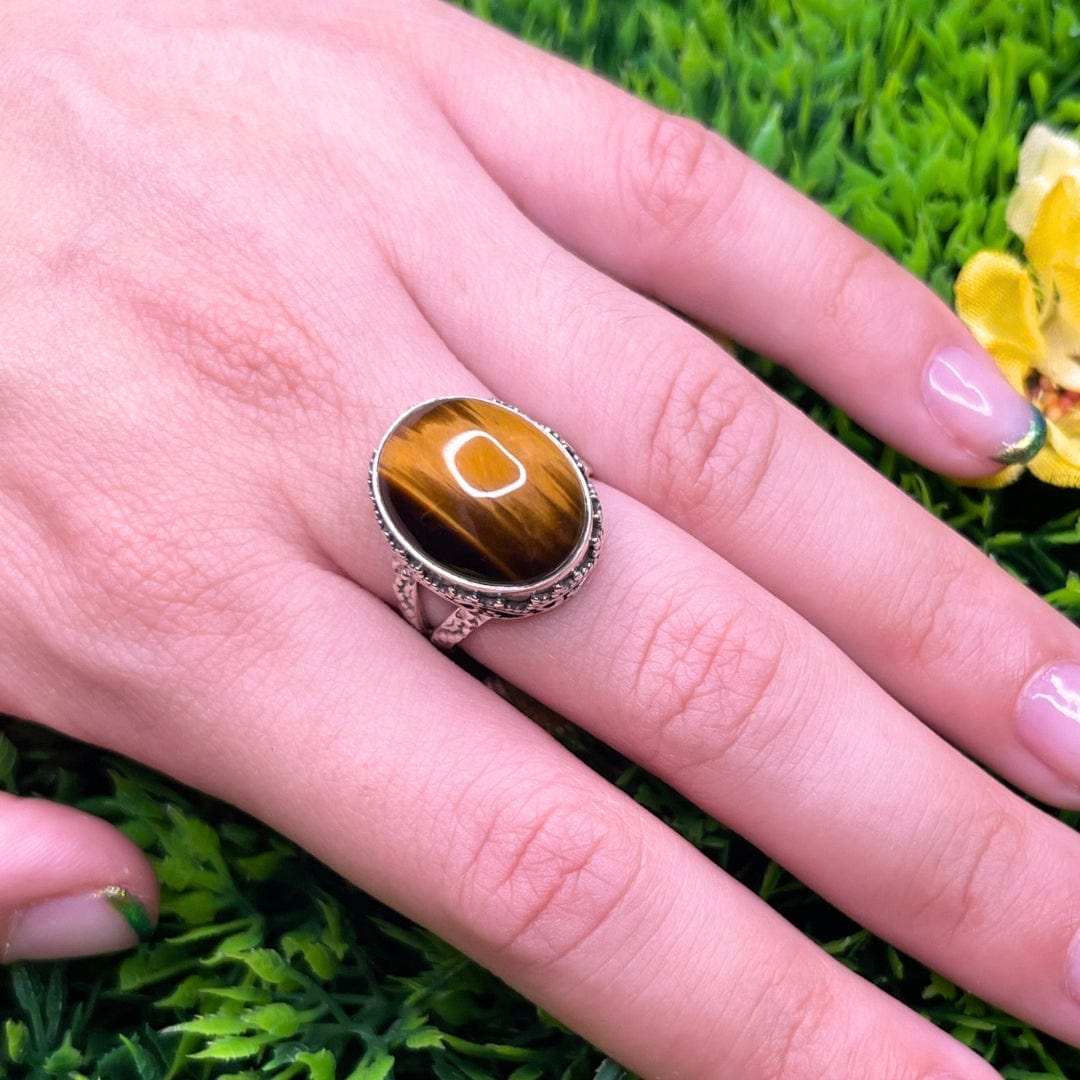 Bague Argent Sterling Oeil de Tigre #7