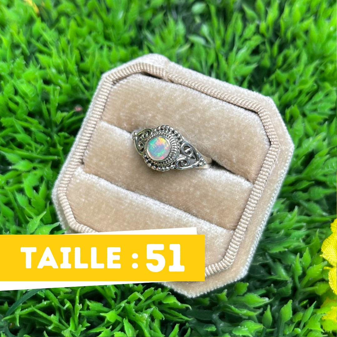 Bague Argent 925 Opale Ethiopienne #9