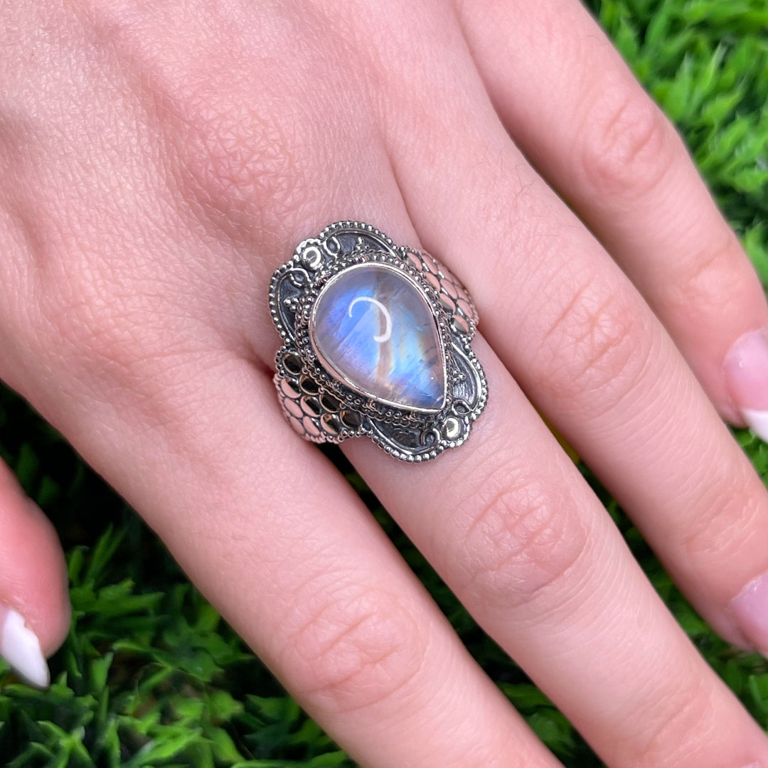 Bague Argent Pierre de Lune #11