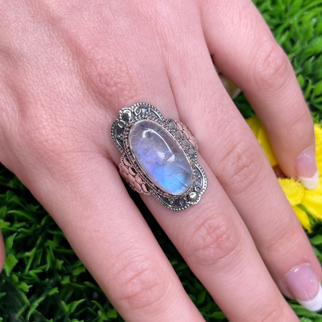 Bague Argent 925 Pierre de Lune #26 - Bagues