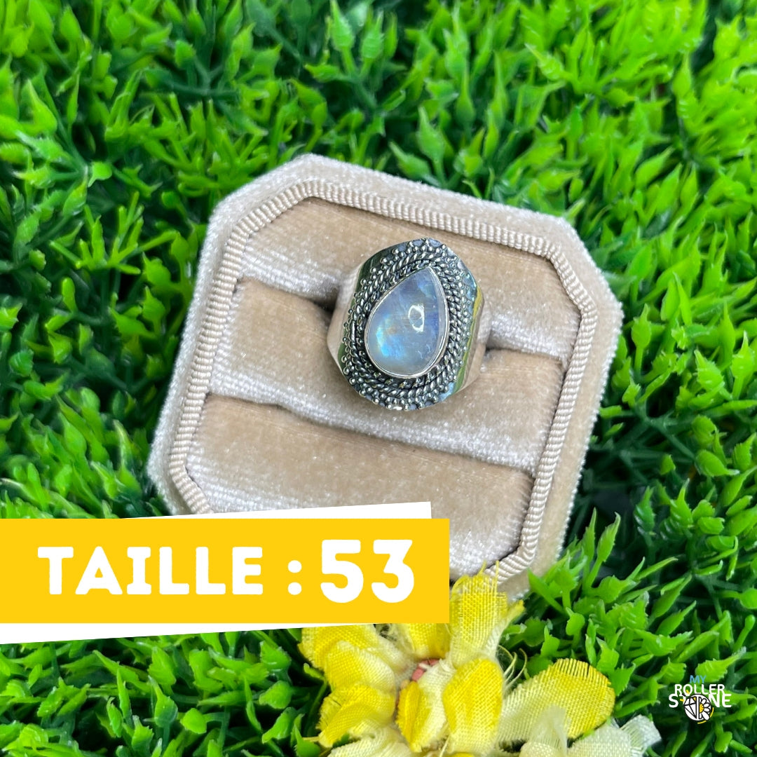 Bague Argent 925 Pierre de Lune #370 - Bagues