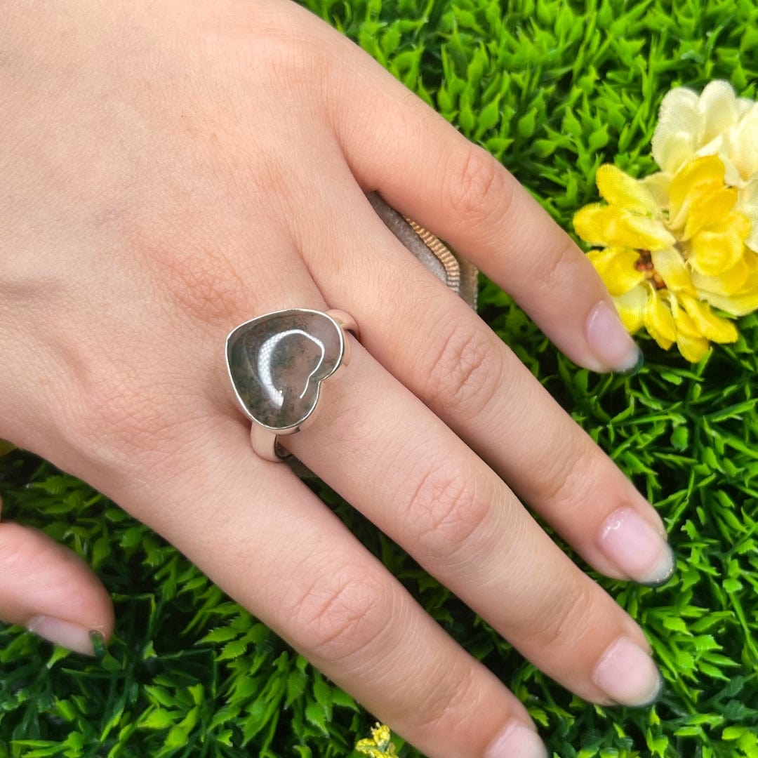 Bague Argent 925 Agate Mousse #16