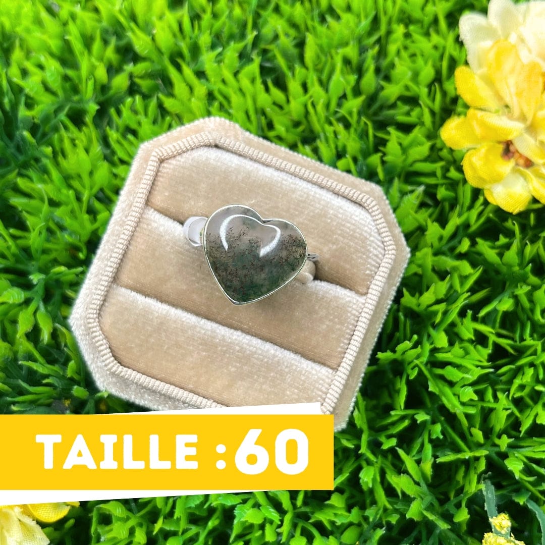 Bague Argent 925 Agate Mousse #16