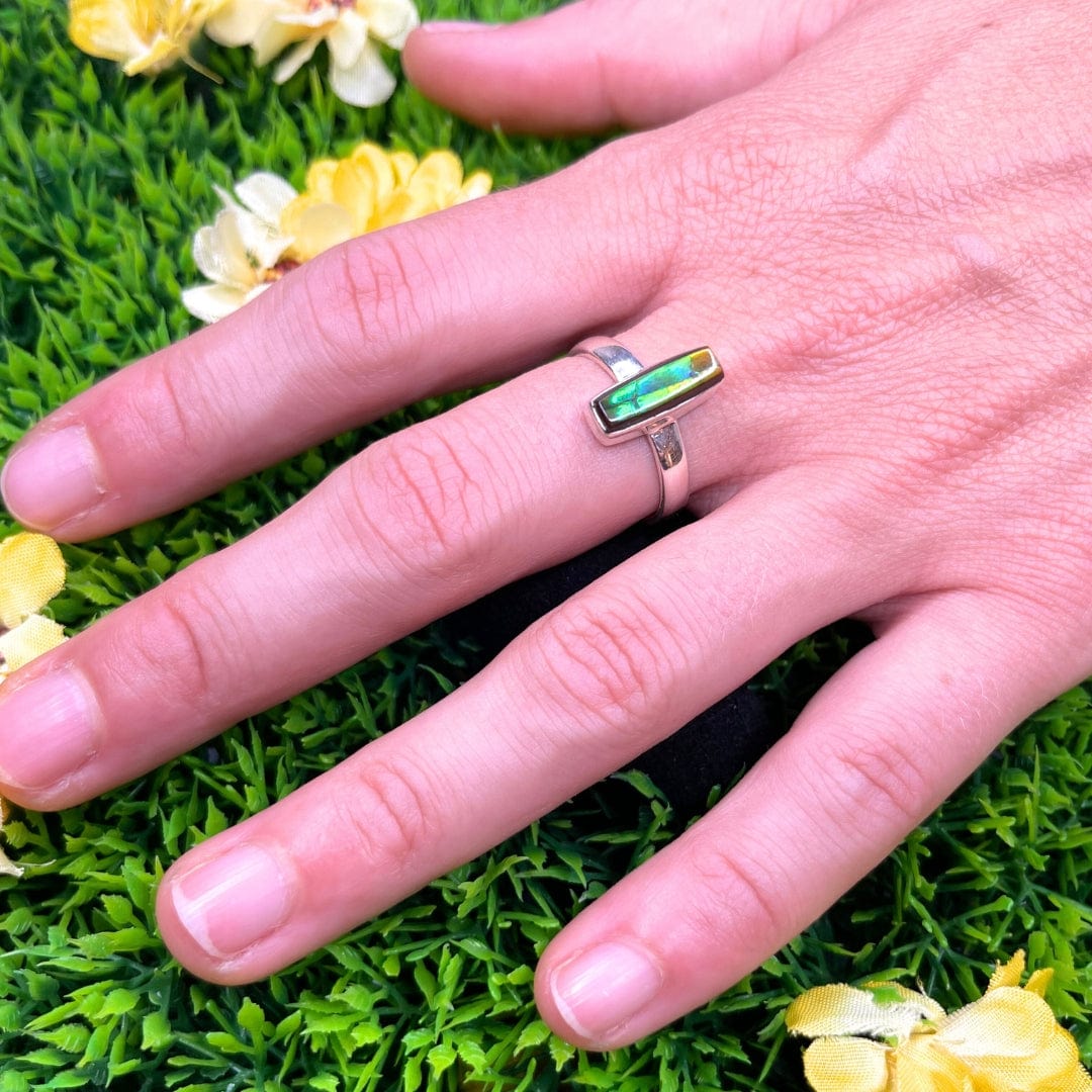 Bague Argent Ammolite