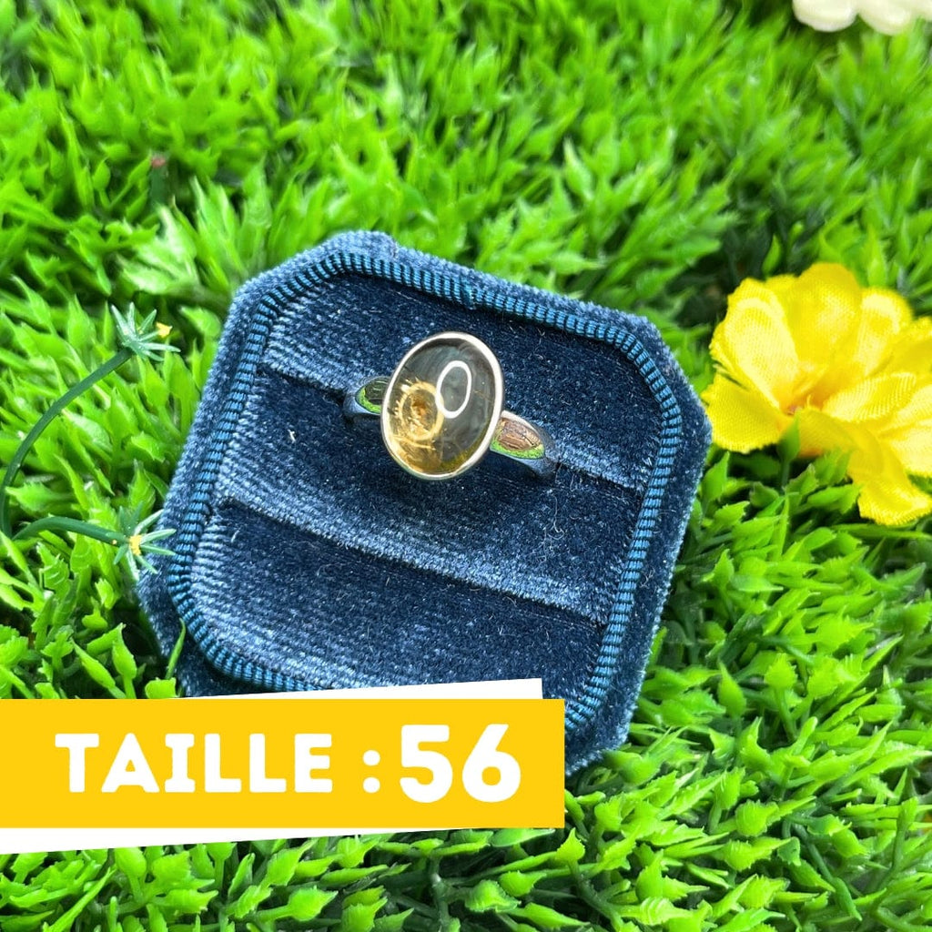 Bague Créateur Sigal En Argent 925, Citrine Et émail Pavé - Taille 60, Vermeil Or - Occasion
