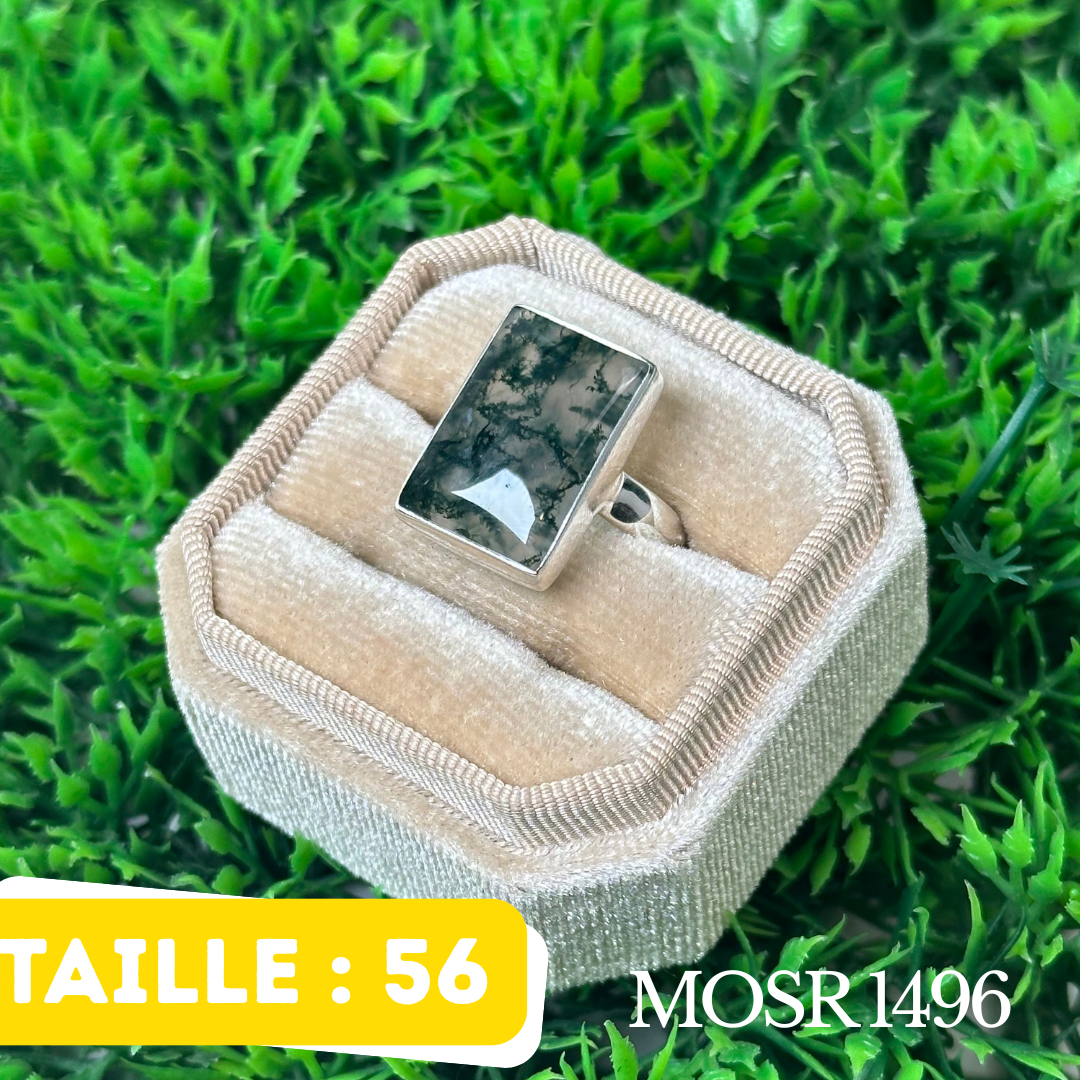 Bague Argent en Agate Mousse