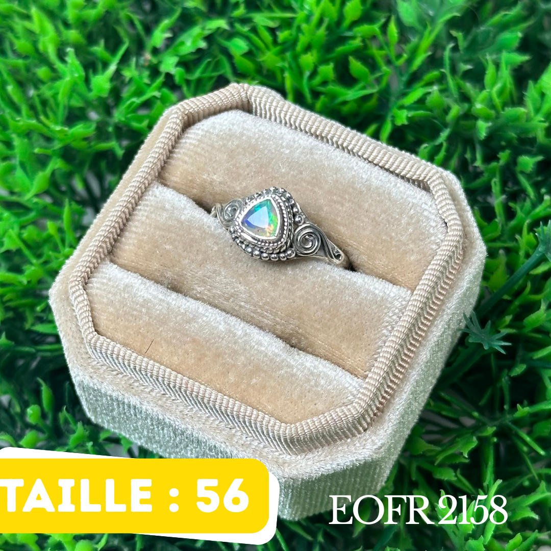 Bague Argent en Opale éthiopienne