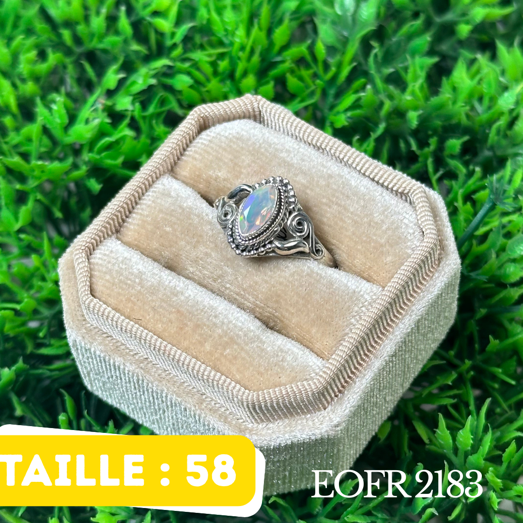 Bague Argent en Opale éthiopienne