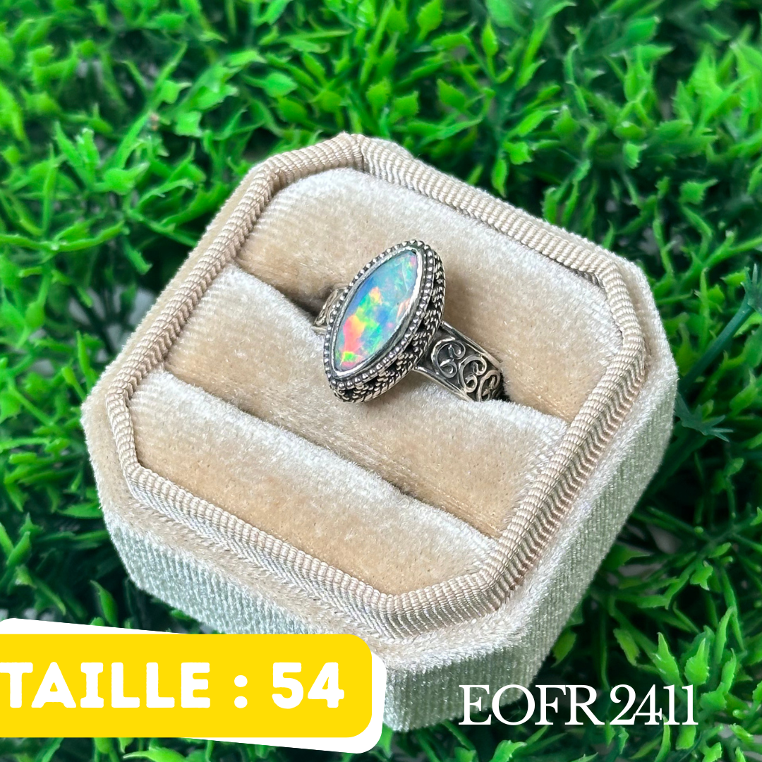 Bague Argent en Opale éthiopienne