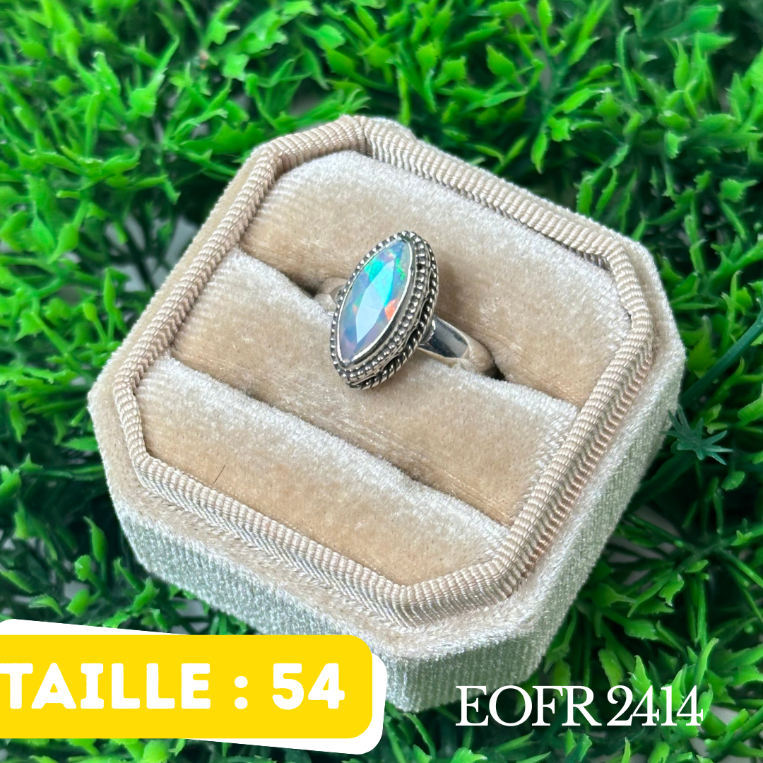 Bague Argent en Opale éthiopienne